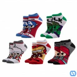 Bioworld Marvel: Chibi Avengers - 5 Pair Ankle Socks Merch