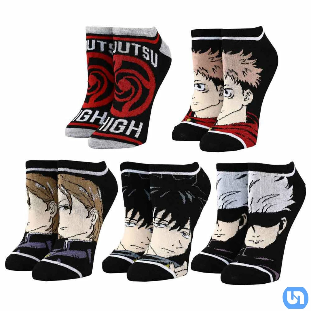 Bioworld Jujutsu Kaisen: 5 Pair Ankle Socks Merch
