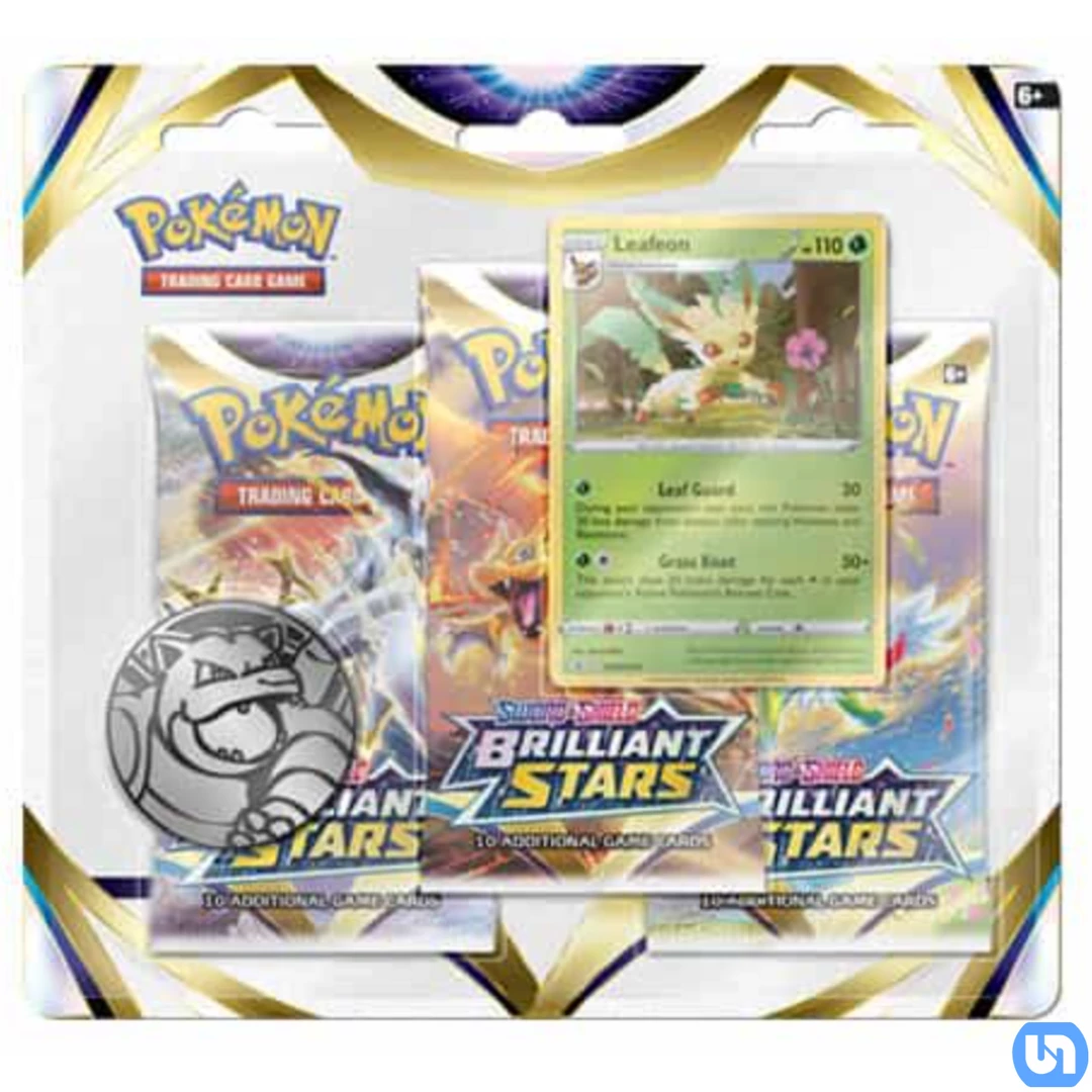 Pokemon TCG: Sword & Shield - Brilliant Stars 3 Pack Blister (Leafeon) TCGs