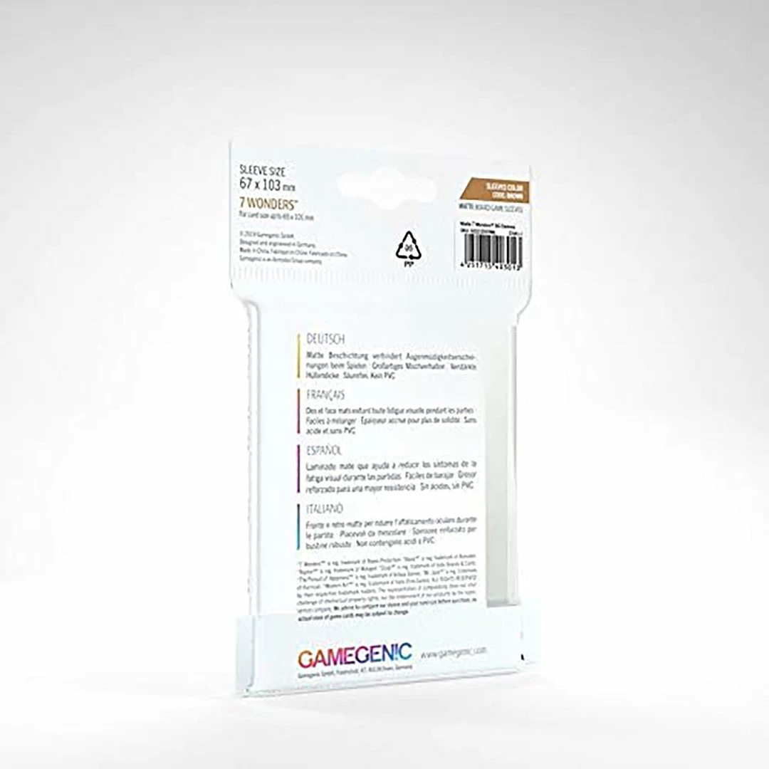 Asmodee Gamegenic: Matte Board Game Sleeves 80ct - 7 Wonders Supplies