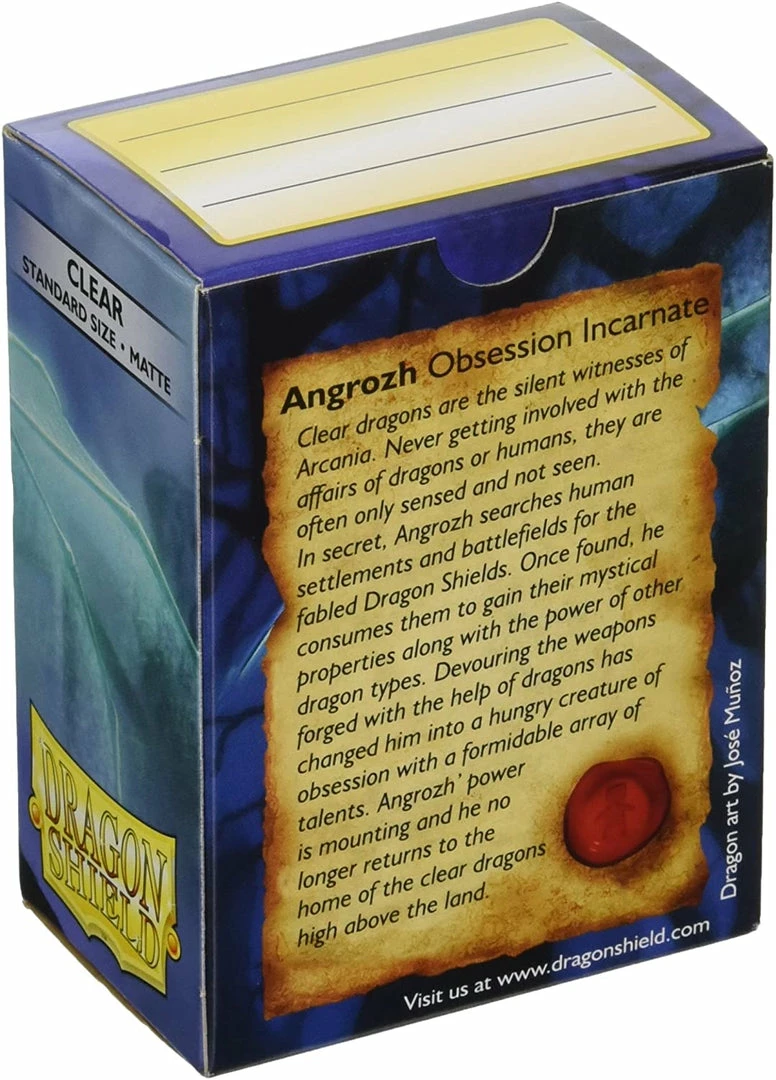 Arcane Tinman Dragon Shield: Matte Sleeves -Clear (100-Pack)