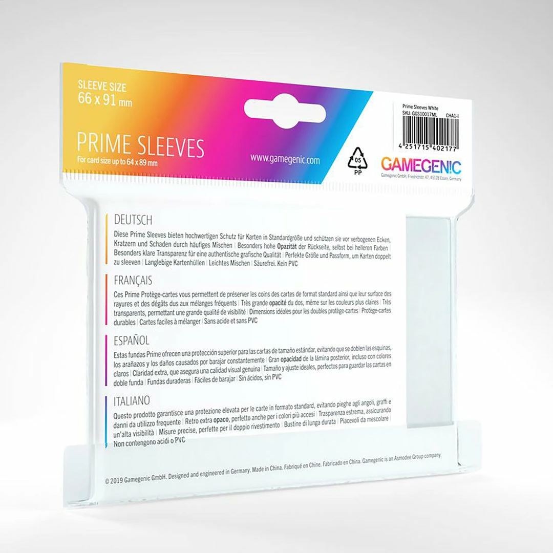 Asmodee Gamegenic: Prime Sleeves 100ct - White