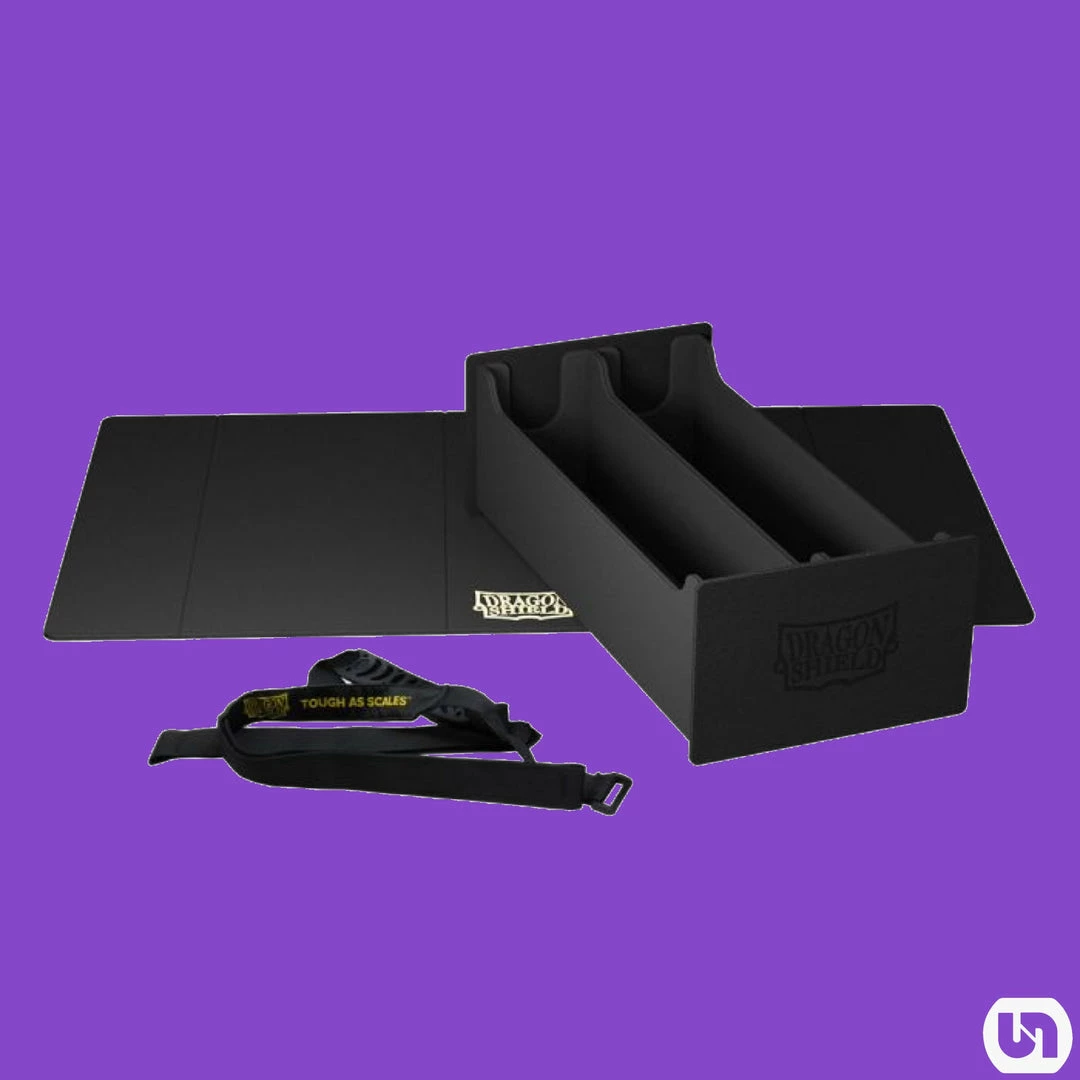 Arcane Tinman Dragon Shield: Magic Carpet XL - Double Deck Tray & Playmat-Black/Black