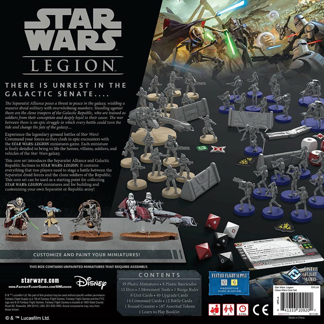 Fantasy Flight Games Star Wars: Legion - Clone Wars Core Set Miniatures