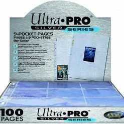 Ultra Pro 9-Pocket Silver Series Pages For Standard Size Cards (100 Pages)